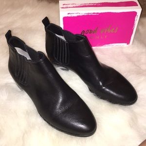 Michael Kors black leather booties